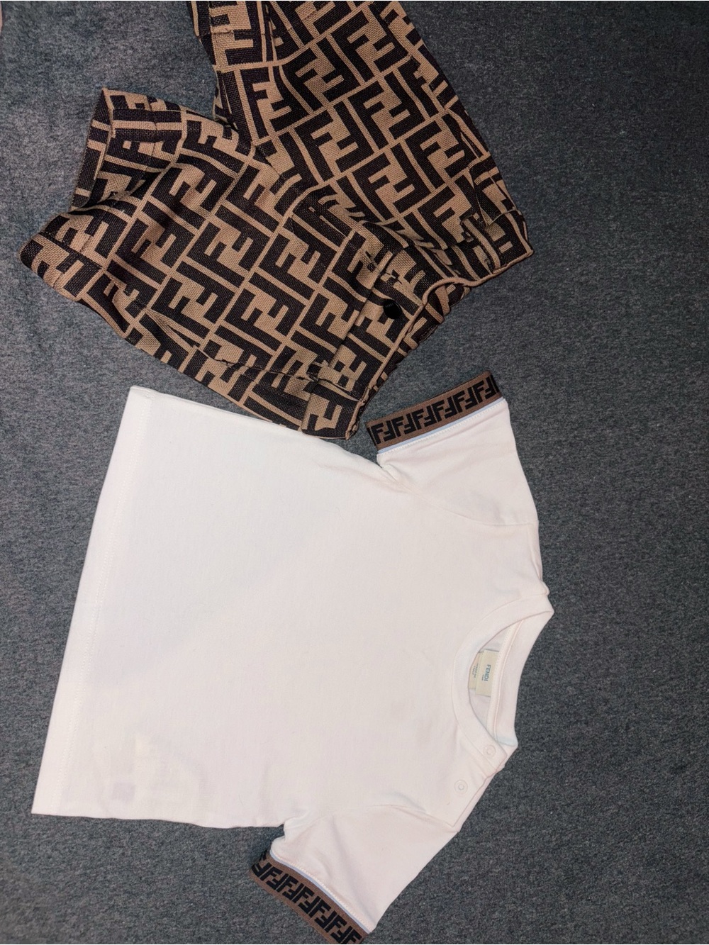Fendi logo shirt and shorts set